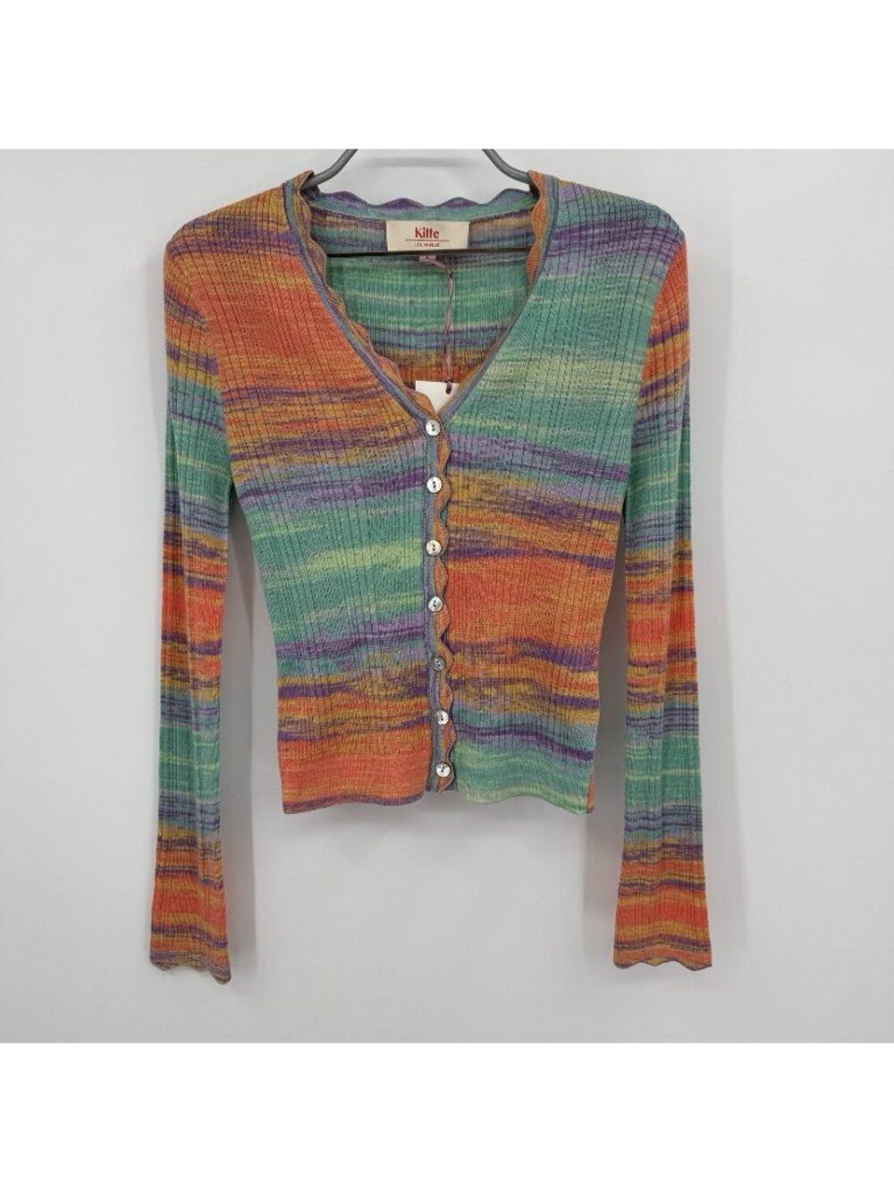 Kilte Collection Eloise Sunset Stripe Button Front Cardigan Sweater sz 0 XS